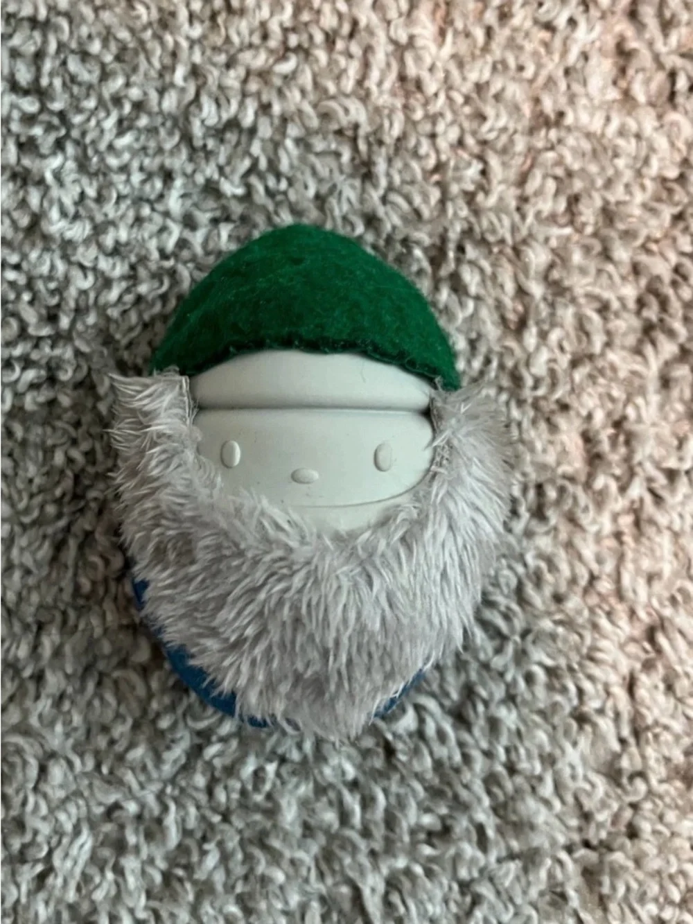 Bark Plush-Bearded Gnome Dog Toy in Green and Gray